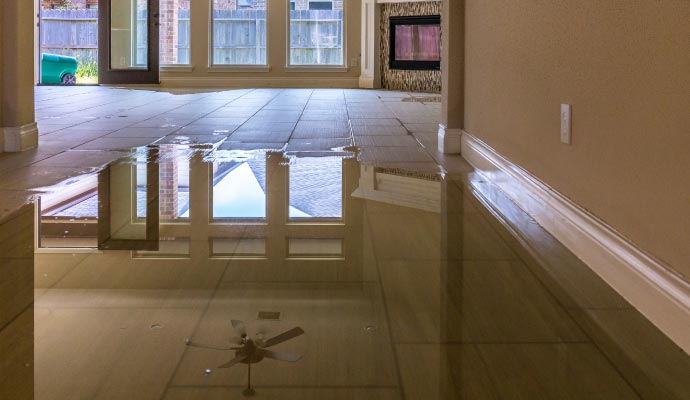 water damaged house